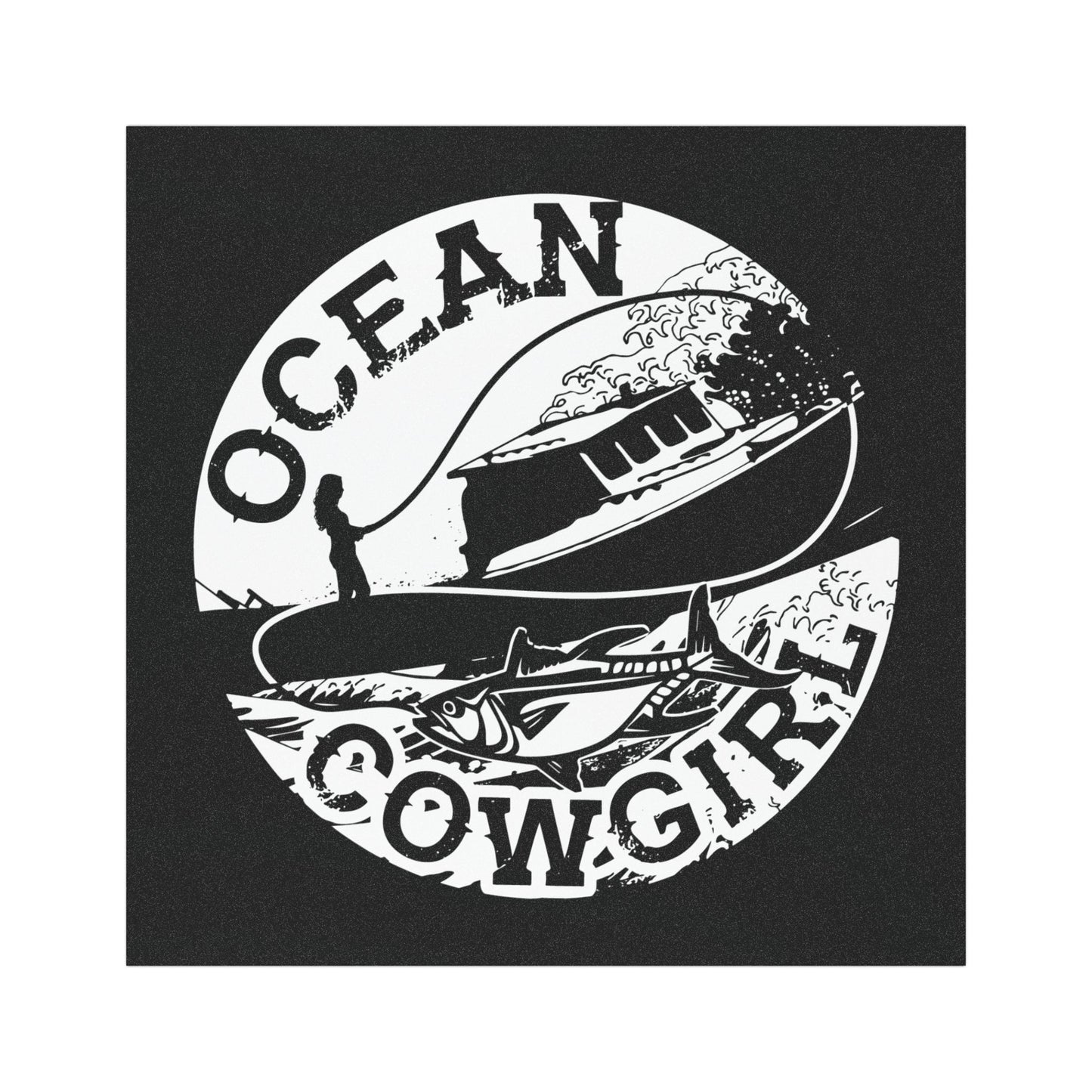 Ocean Cowgirl Car Magnet - Nautical Decor, Boat Lover Gift, Coastal Themed, Travel Accessory, Magnetic Art