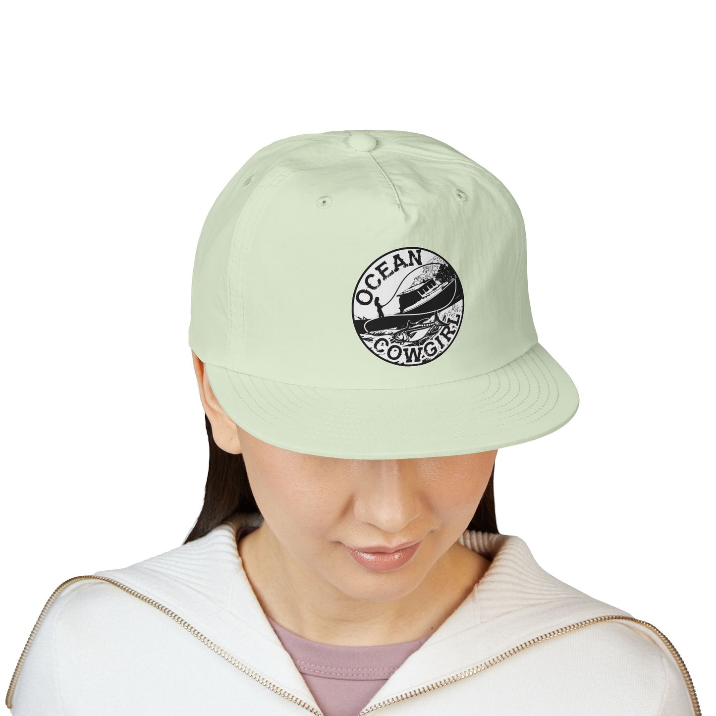 Ocean Cowgirl Vibes Surf Cap, Adjustable Beach Hat, Summer Accessory, Gift for Surfers, Casual Outdoor Wear