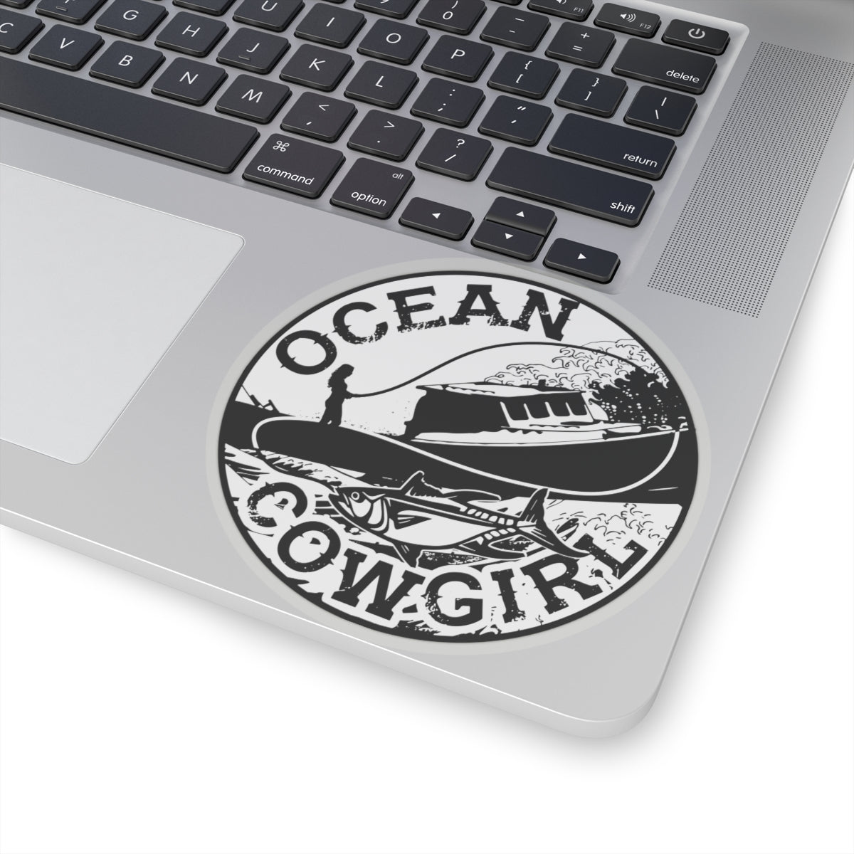 Ocean Cowgirl Kiss-Cut Stickers - Nautical Decor, Laptop Stickers, Gift for Beach Lovers, Boat Enthusiasts, Ocean-Themed Accessories